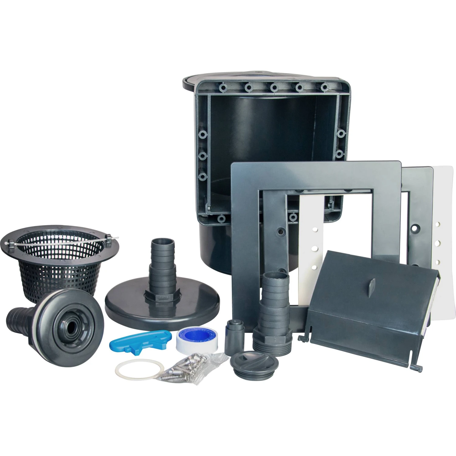 Stahlwandpool Rund Classic 450x120 Cm, Stahl 0,4 Mm Anthrazit, Folie 0,3 Mm Blau, Overlap – Bild 9