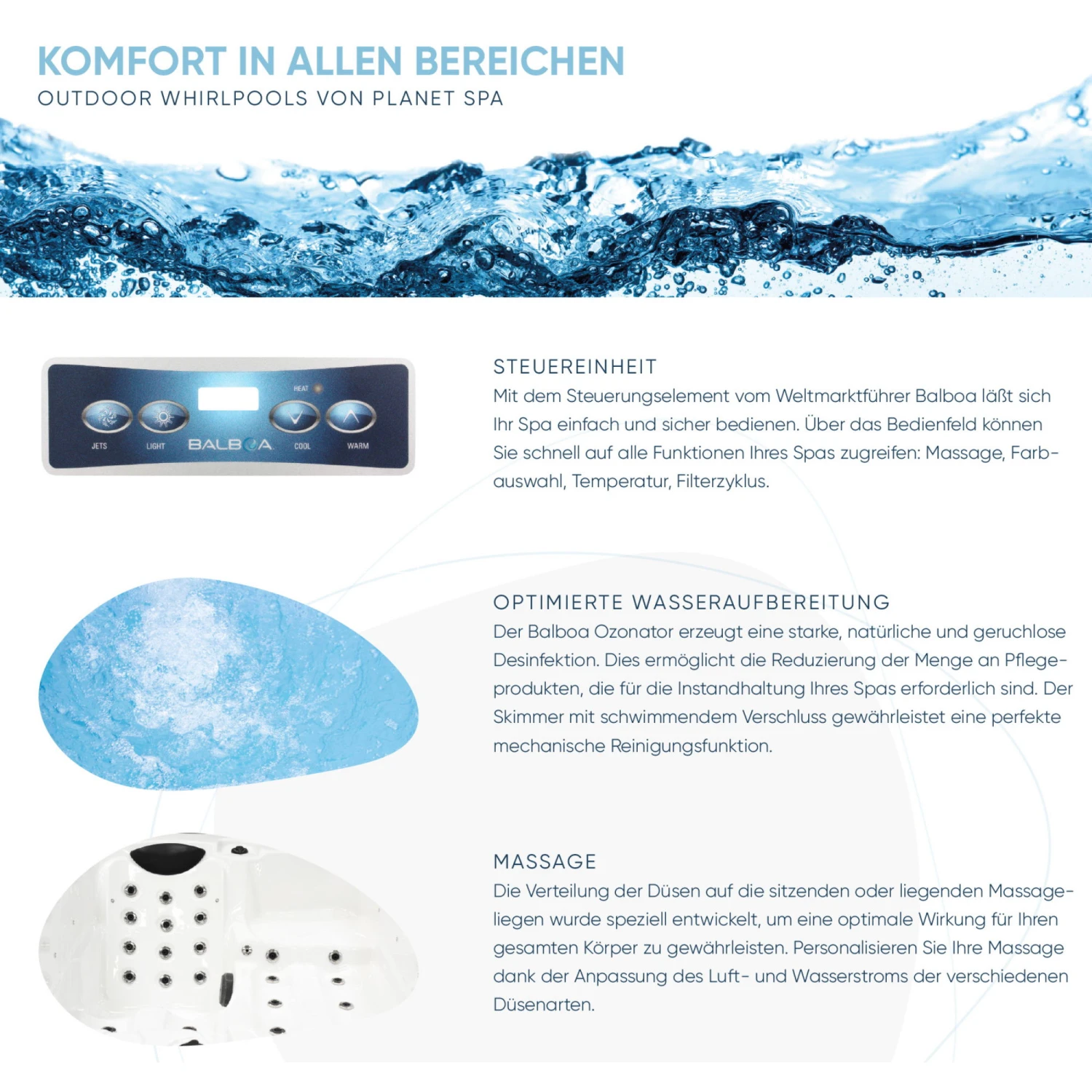 Whirlpool SPA Francisco 1000l, 184x124x75 Cm, 22 Düsen – Bild 6