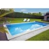 KWAD Styropor Pool De Luxe Komplettset 8,0 X 4,0 X 1,5m Mit 0,8 Mm Innenhülle Sand Inkl. Edelstahlleiter