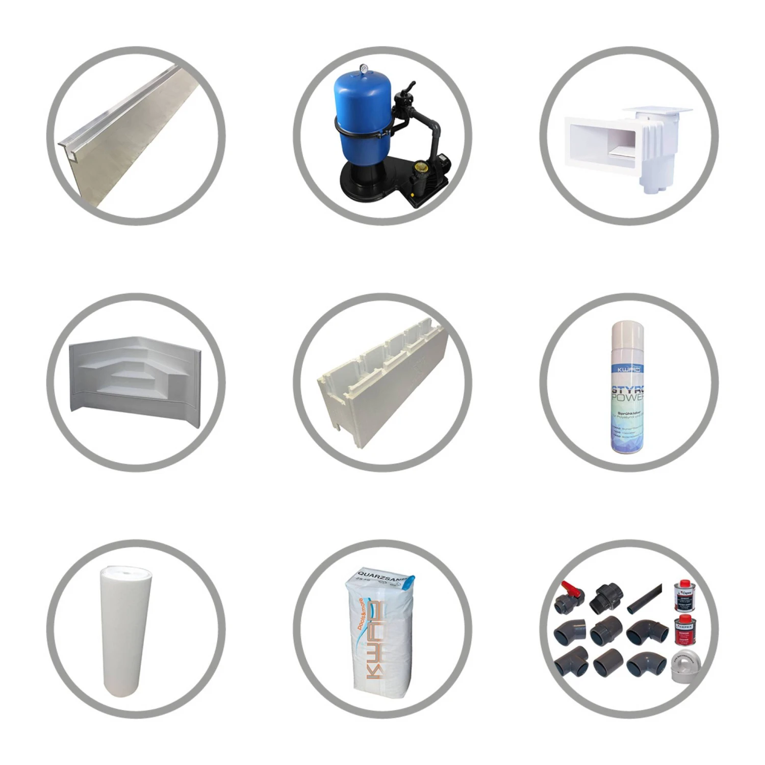 KWAD Styropor Pool De Luxe Komplettset 7,0 X 3,5 X 1,5m Mit 0,8 Mm Innenhülle Sand Inkl.Ecktreppe Rechts – Bild 4