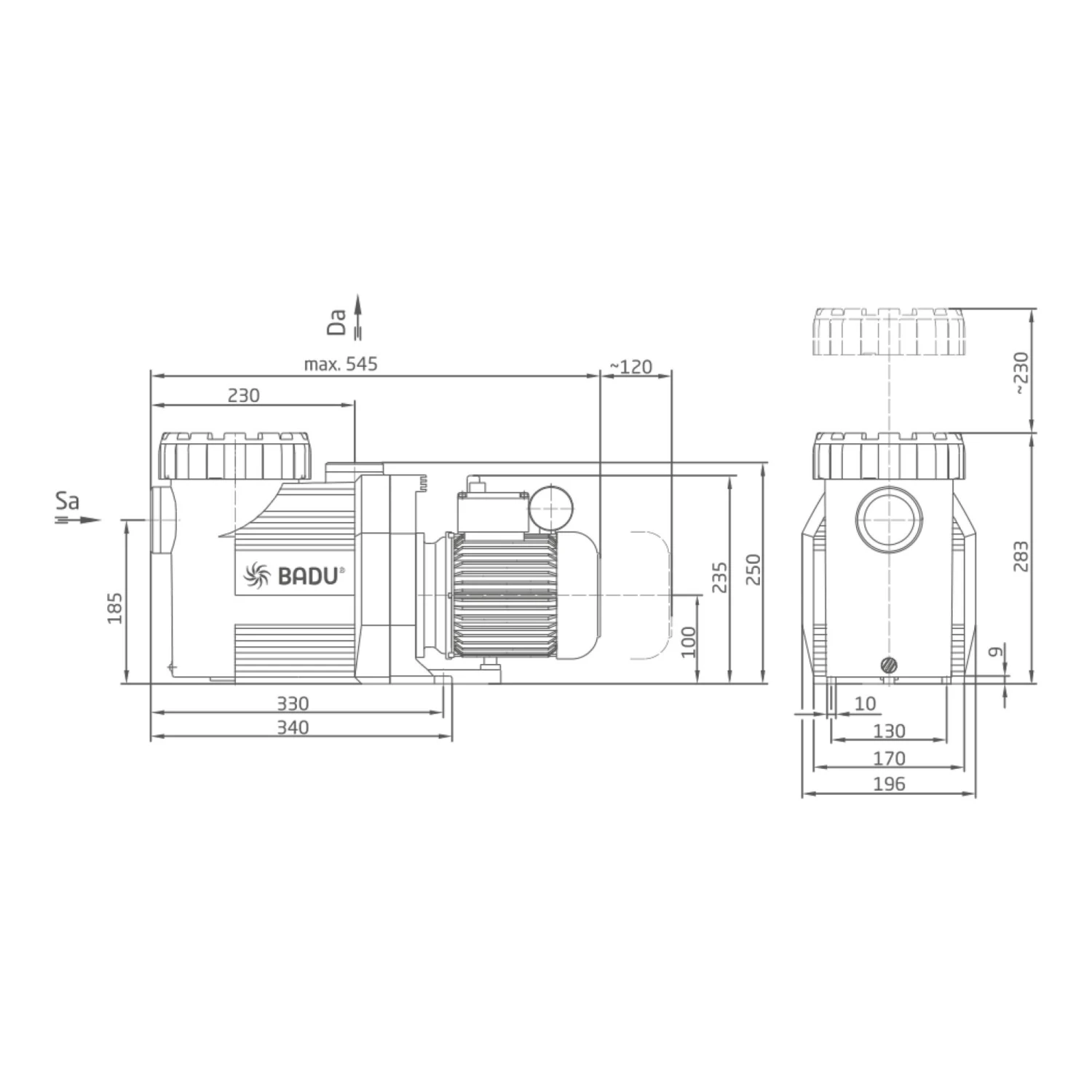 Speck Filterpumpe BADU Prime 15 D, 15 M³/h, 400/230 V – Bild 2