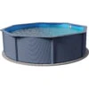 Stahlwandpool Rund Classic 450x120 Cm, Stahl 0,4 Mm Anthrazit, Folie 0,3 Mm Blau, Overlap