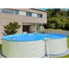 Stahlwandpool Achtform 650x420x120 Cm, Stahl 0,4 Mm Weiß, Folie 0,4 Mm Blau, Einhängebiese